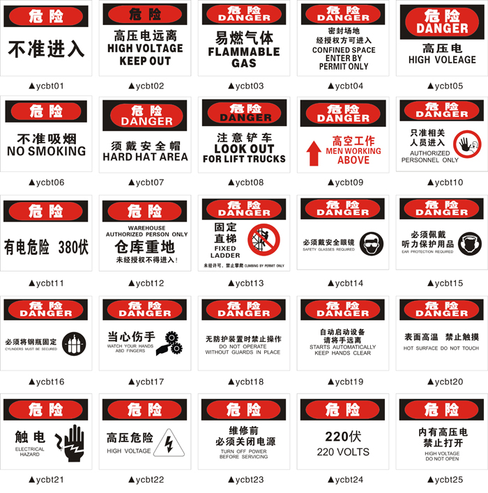 秦人標識標牌設計 - 秦人目視化產品 - 戶內外標識標牌 - 驗廠標識牌/安全標牌/警告標識/注意標識/危險標識牌